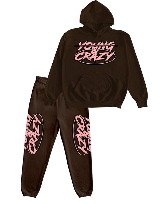 Yayzy Brown and Pink Hoodie and Sweatpants